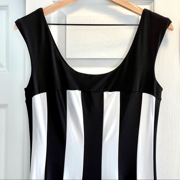 Swing Dress in Black and White Stripes from Connected Apparel Size 12 - Picture 2 of 7